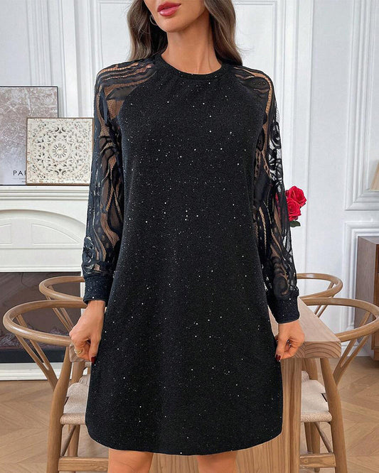 Trendy Mesh Patchwork Dress