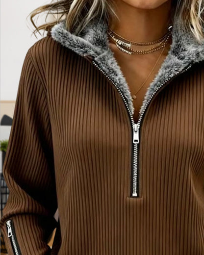 Casual Half-Zip Collar Sweatshirt