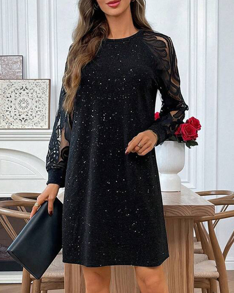 Trendy Mesh Patchwork Dress