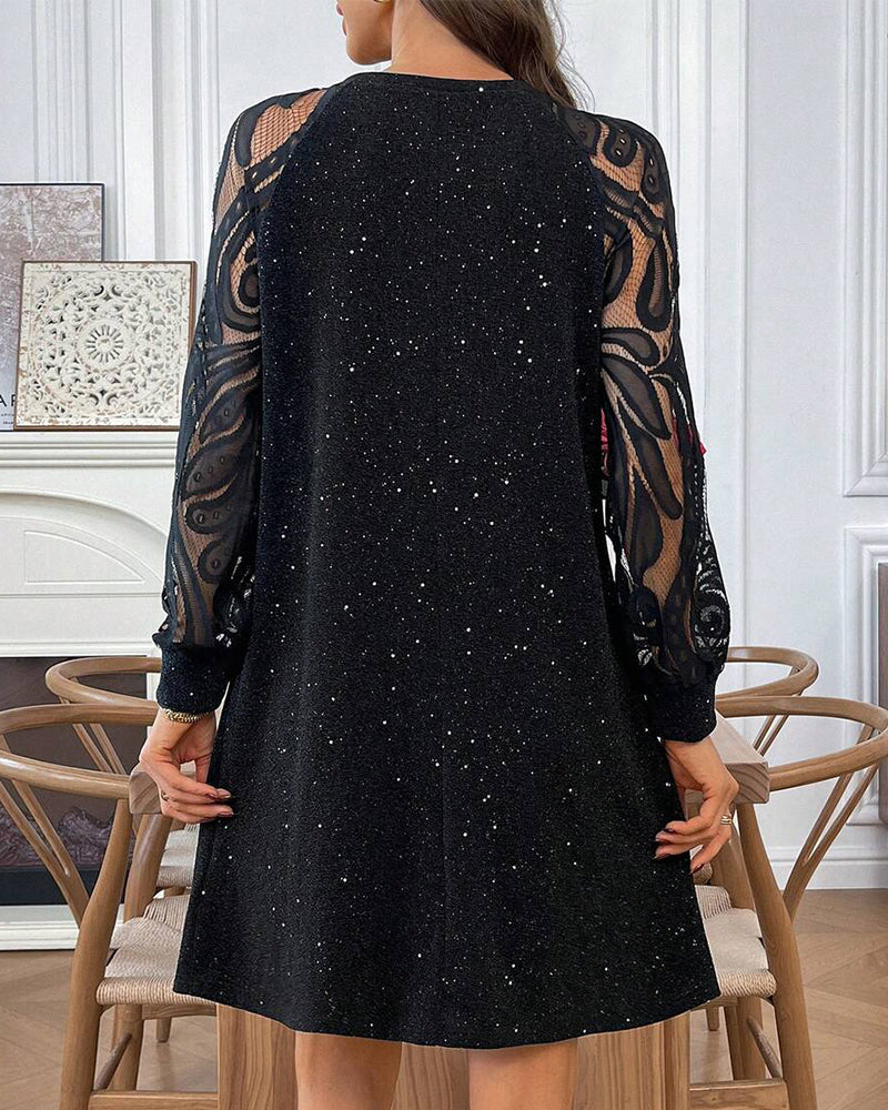 Trendy Mesh Patchwork Dress