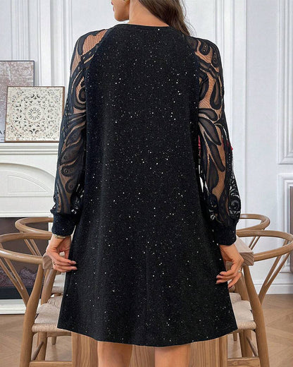 Trendy Mesh Patchwork Dress