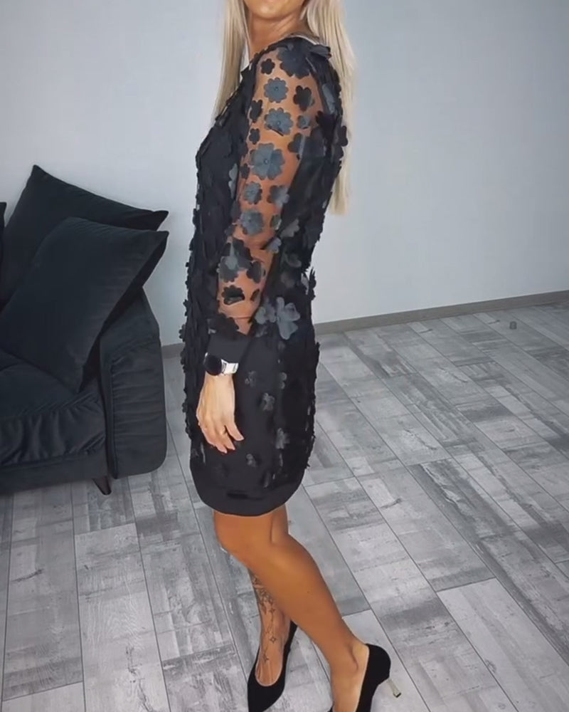 3D Floral Patchwork Dress