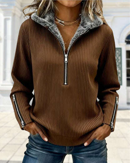 Casual Half-Zip Collar Sweatshirt
