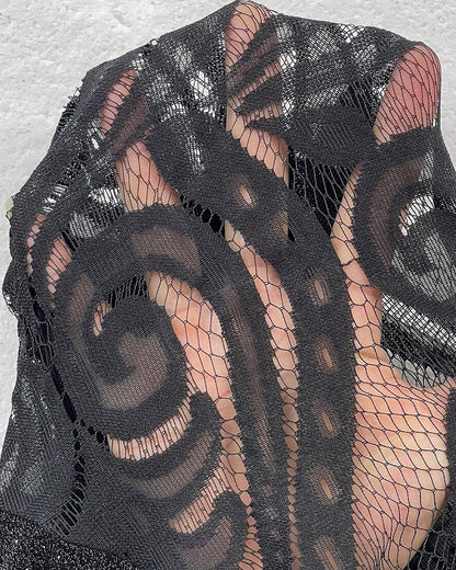 Trendy Mesh Patchwork Dress