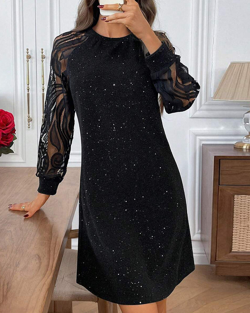 Trendy Mesh Patchwork Dress